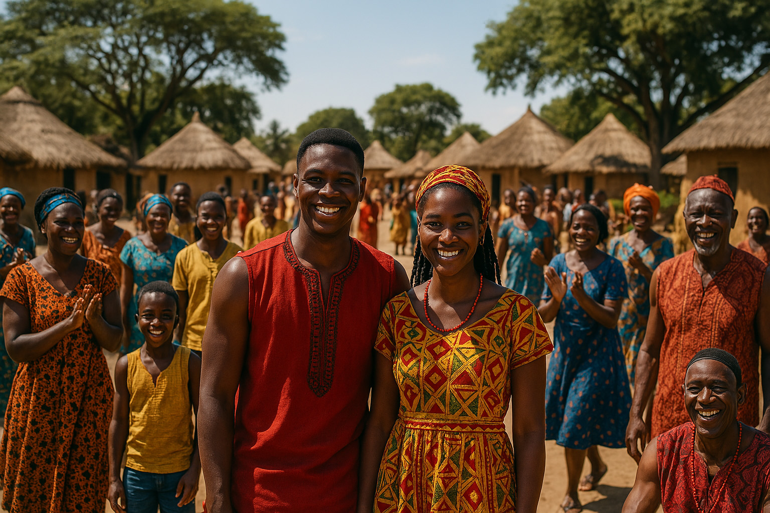 Umoja village courtyard with soap making